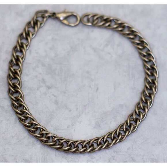 7.5 Inch, Vintage Edwardian Minimalist Curb Chain Bracelet - CK1 - Picture 2 of 3